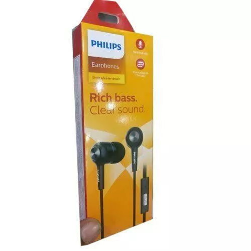 Écouteurs intra-auriculaires Philips SHE1505 Rich Bass avec microphone Jack...