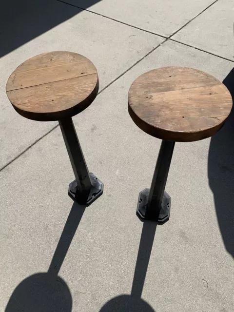 Antique Pair cast iron  soda fountain Bar stools