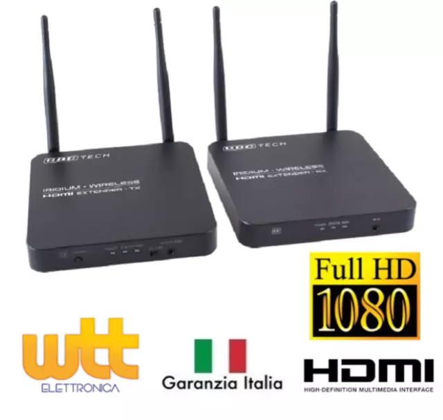 Estensore Wireless Audio/Video Hd Sender 2.4Ghz Con Ripetitore Di Telecomando