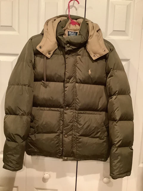Polo Ralph Lauren Military Puffer Down Jacket RLPC Vintage Army Green Rare! S