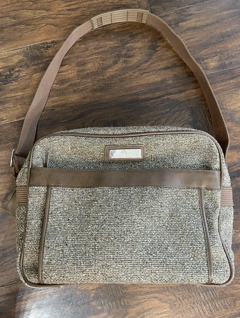 Vintage Jordache Floral Tweed Travel Tote Carry On 90's Luggage Duffel Bag