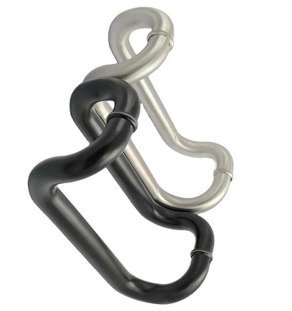 Door Pull Offset Handle stainless steel Satin /Matte Black office Glass 24 inch