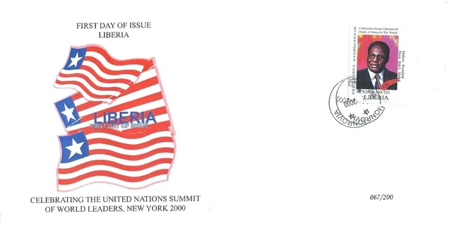 FDC-Cover #067 USA UN World Leaders postfrisch Malawi-Präsident Elson...