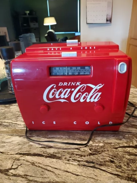 Coca-cola Cooler Radio And Cassette Player Free Ship U.s.