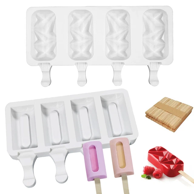 2 pz stampi per ghiaccioli in silicone 4 cavità stampo per gelato per torta gelato fai da te gelato