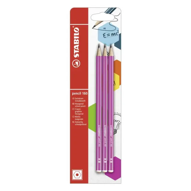 Bleistift STABILO pencil 160 Pink Härte HB 3 Stück Bleistifte Set Zeichenstift
