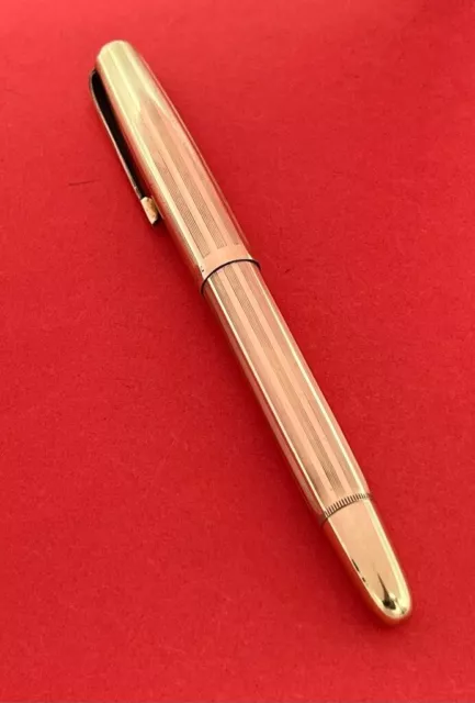 Columbus 1950s gold overlay piston filler 134mm fountain pen exc+++++