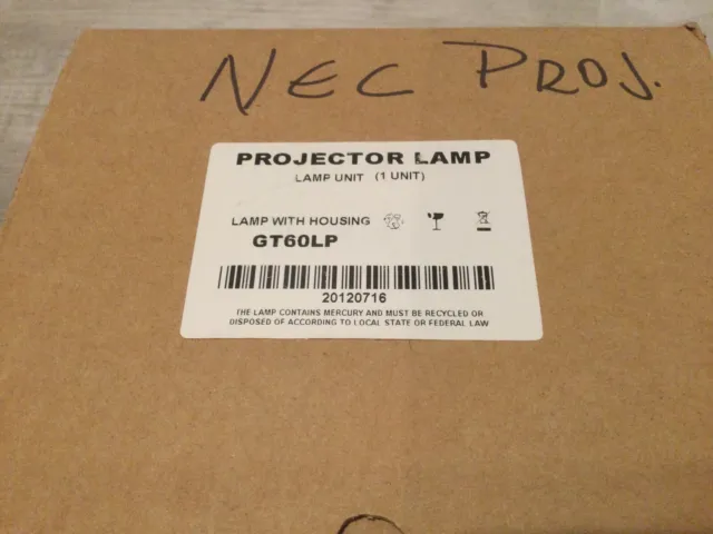 Lámpara de proyector NEC GT60LP con carcasa, nueva caja abierta para NEC GT6000 2