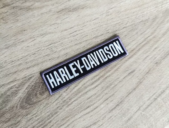 Ecusson moto Harley Davidson patch bande 10cm x 2.cm gris pour blouson biker 🏍️ 2