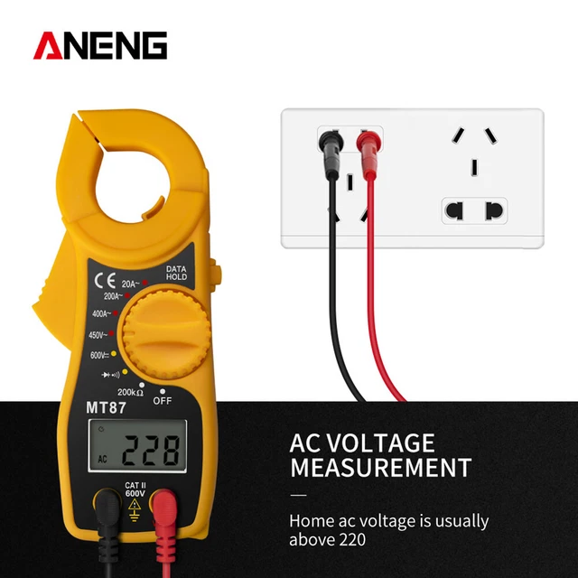 Digital MT87 Electric Clamp Meter Multimeter AC DC Current Volt Amp Tester AL