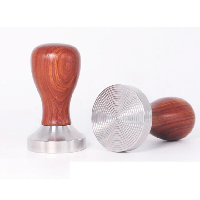 1 Stk. Italienischer Kaffee-Tamper aus rotem Sandelholz und Edelstahl 51 mm