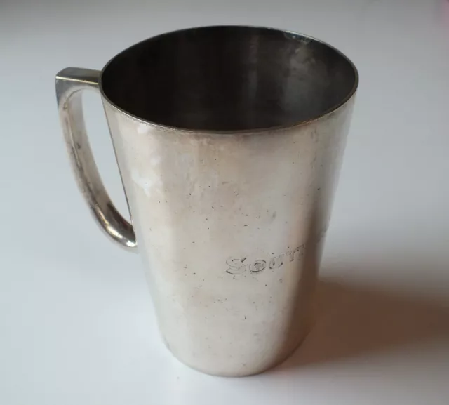 Southwark Tavern Victorian silver plated pint beer mug tankard VR pub engrav LCC