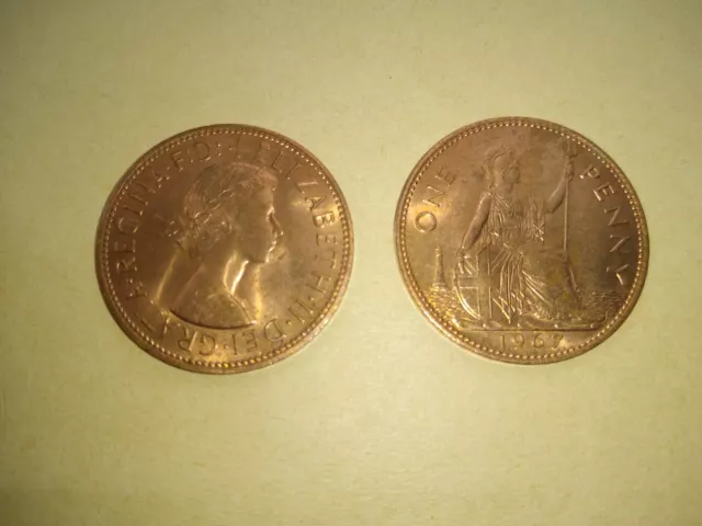 1967 British One Penny Coin Of Elizabeth Ii. / Uncirculated - One/Buy