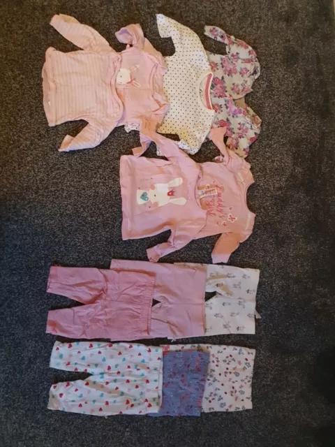 0-3 Months Baby Girls, Long Sleeve Tops X7, Leggings X6 Bundle