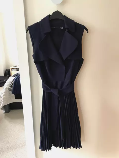 Karen Millen Navy Pleated Dress 8