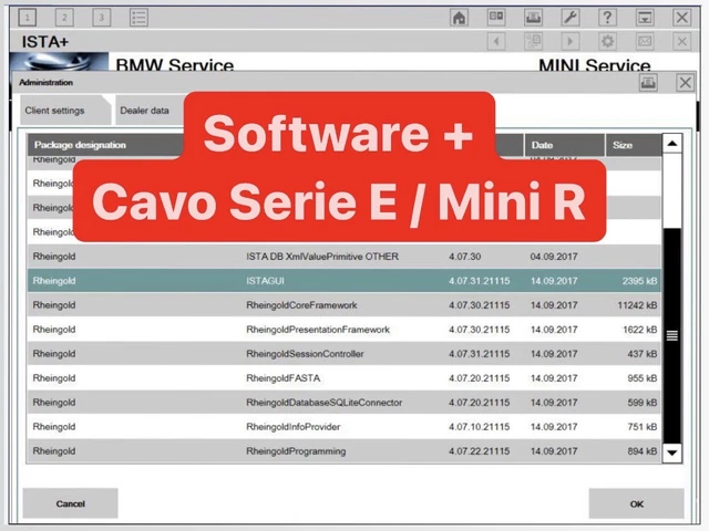 BMW ISTA+ ITA Ultima Versione + Kit Cavo Serie E MINI R diagnosi codifica