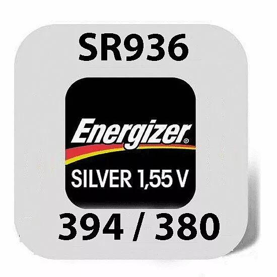 1x Energizer 394/380 Uhren-Batterie Knopfzelle SR936SW SR936W AG9 Silver 1,55V