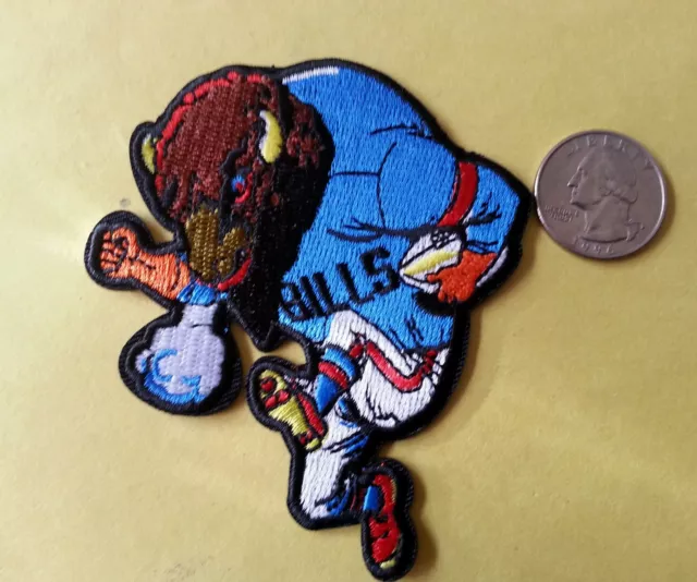 2) Buffalo Bills vintage embroidered iron on patches Patch Lot 3” X 2.5 ,  3”