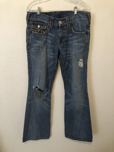 TRUE RELIGION RAINBOW JOEY FLARED MEN'S BLUE DENIM JEANS SIZE 31x34 MADE IN USA TRUE RELIGION RAINBOW JOEY FLARED MEN'S BLUE DENIM JEANS SIZE 31x34 MADE IN USA