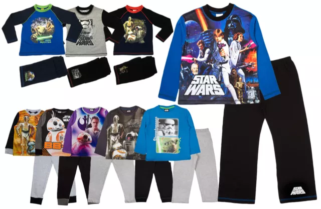 Star Wars Pyjamas Childrens Long Pjs Set Kids Nightwear Darth Vader Jedi Size