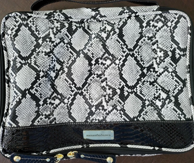 Samantha Brown Black & White Python Design Jewelry Travel Case