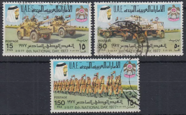 UAE 1977 fine used Mi.95/97 National Day, WITHDRAWN [gd727]