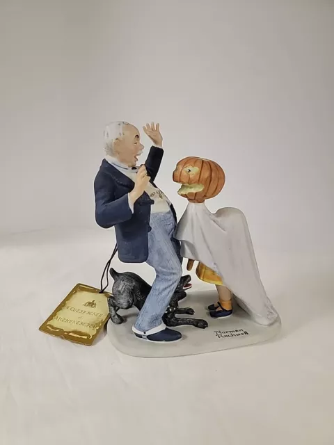 The 12 Norman Rockwell Porcelain Figurine "Trick or Treat"  Danbury  1980