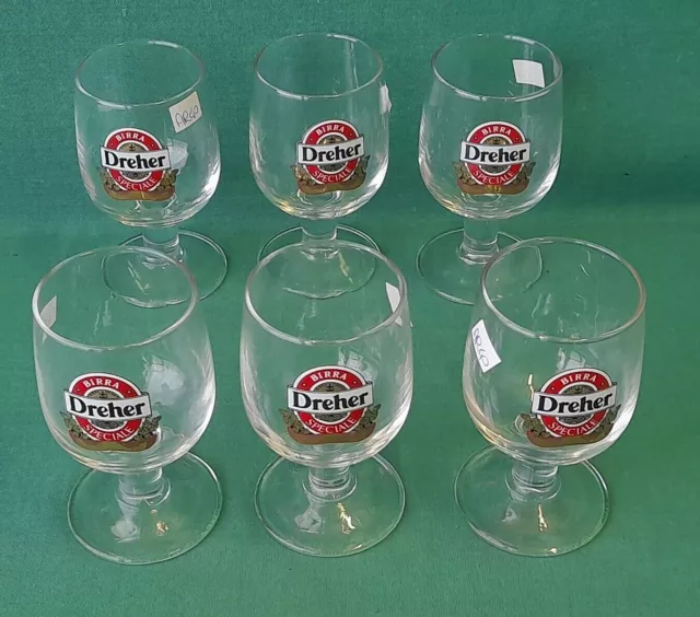 Vecchi Rari Calici Boccali Bicchieri Vetro Birra Dreher Speciale Vintage. Ar40