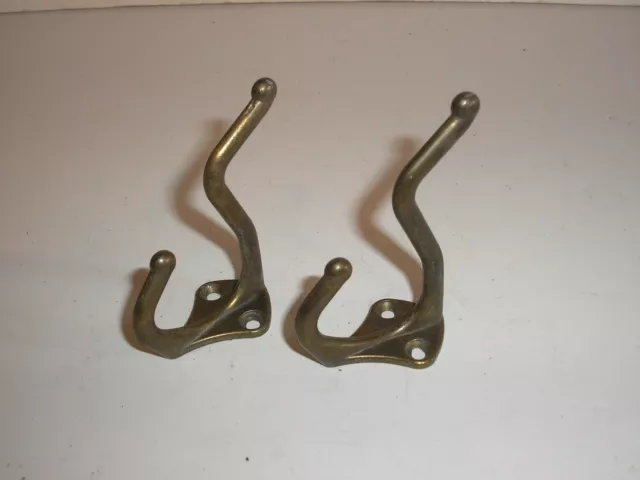 Vintage Brass Wall Coat/Hat Hooks (pair)