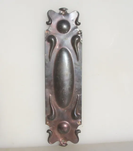 Antique Copper Finger Plate Push Door Handle Rococo Art Nouveau Old Victorian