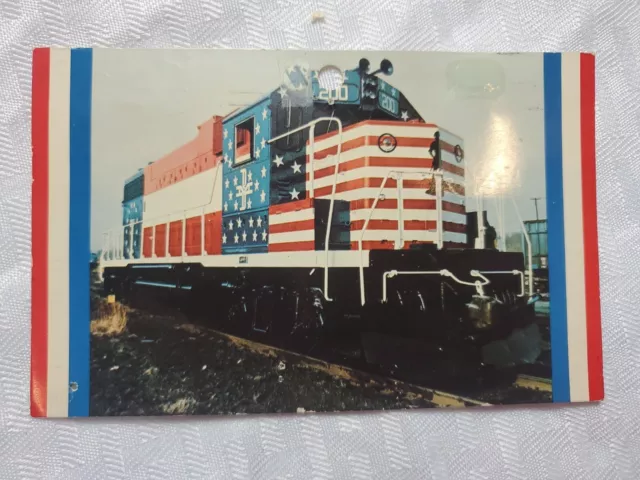 John W. Barriger signed  postcard Important Railroad Executive typed 1976 train