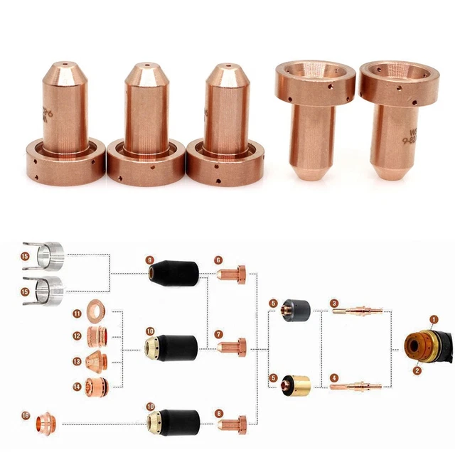 Plasma Couper Accessoires Plasma Torche Thermodynamique Pointe 5pcs SL60 ~100