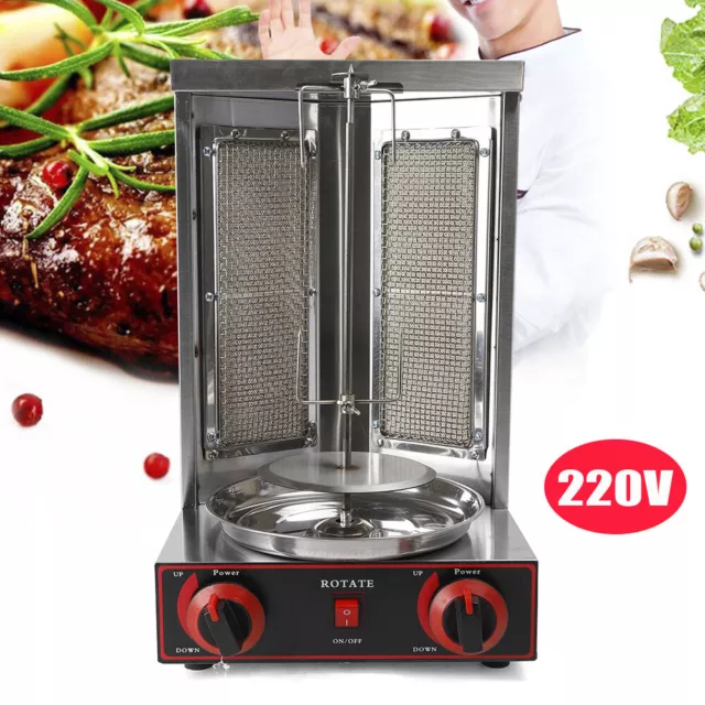 110v Stainless Steel Electric Vertical Grill Machine,Electric Doner Kebab  Machine Mini Gyro Machine Vertical Broiler Meat Capacity for Chicken