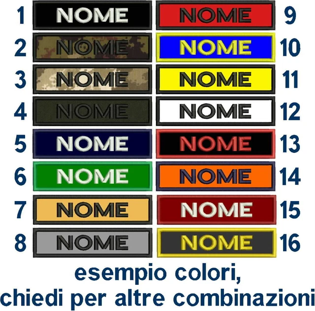 [Patch] NOME cm 12 x 3 toppa ricamo personalizzata ESERCITO SOFTAIR AIRSOFT