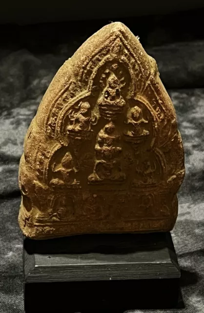 Tibetan Carved Buddhism On Wood Stand