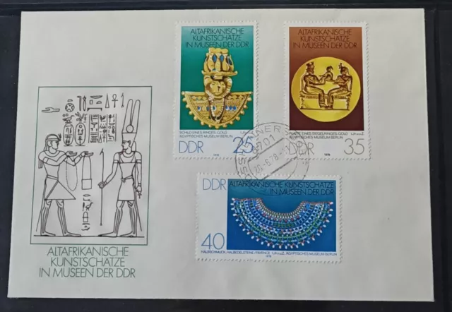 🍀DDR Briefmarken FDC ETB TsT 20.6.78 Altafrikanische Kunstschätze Mi 2333-2335