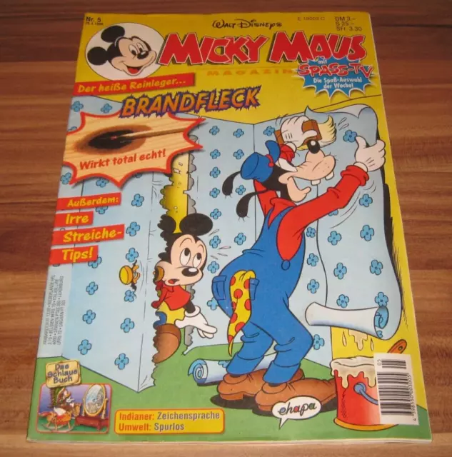 Micky Maus 1996 Nr. 5 Ehapa Comic Heft komplett mit Beilage Brandfleck - Z2