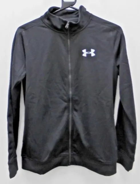 Under Armour Junior Boys Aged 11-12 Years Black White Tracksuit Top Full Zip
