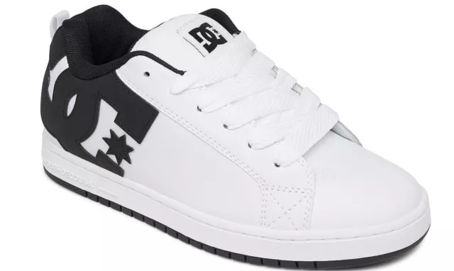 DC Court Graffik 300529 Mens White Leather Skate Sneakers Shoes WLK Up To 15US