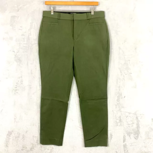 Banana Republic Sloan Curvy Fit Ankle Pants Womens Size 10 Green Crop Stretch