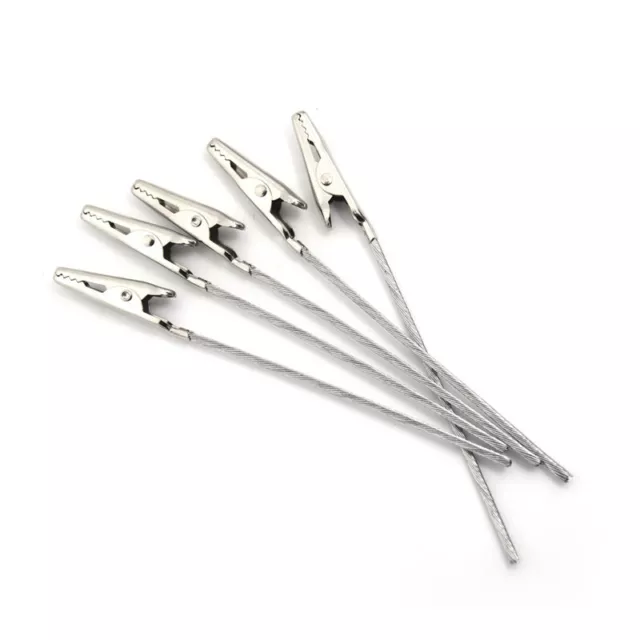 10pcs Non-insulated Electric Test Crocodile Metal Alligator Clips 10cm L.j