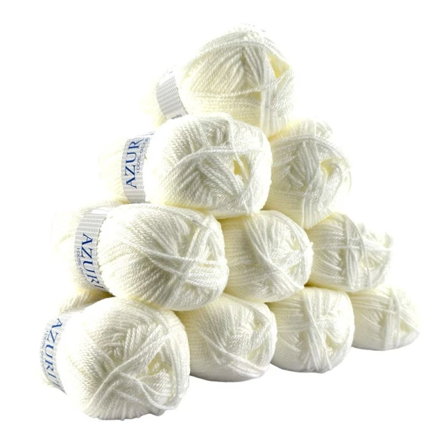 Lot De 4 Pelotes De Fil Pantino Effekt Color Schoeller - Dégradé Blanc/bleu - Coton - Aiguille 4