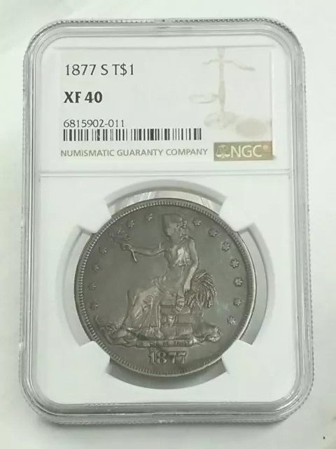 1877-S T$1 US Silver Trade Dollar NGC XF 40 #0254