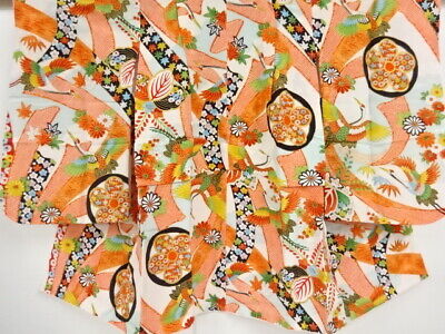 74819# Japanese Kimono / Antique Kimono For Girls / Noshi With Cranes & Flow