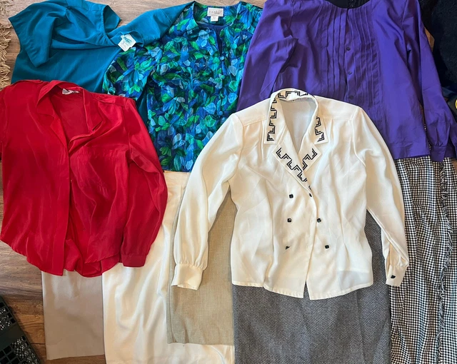 Vtg Work Wear lot Women’s Skirt Tops Blazer 10 Pcs Sz m some petite resale