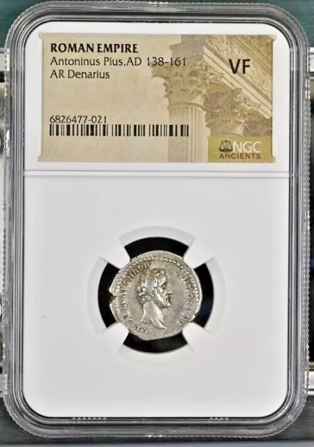 Roman Empire Antoninus Pius AD 138-161 AR Denarius NGC VF *021