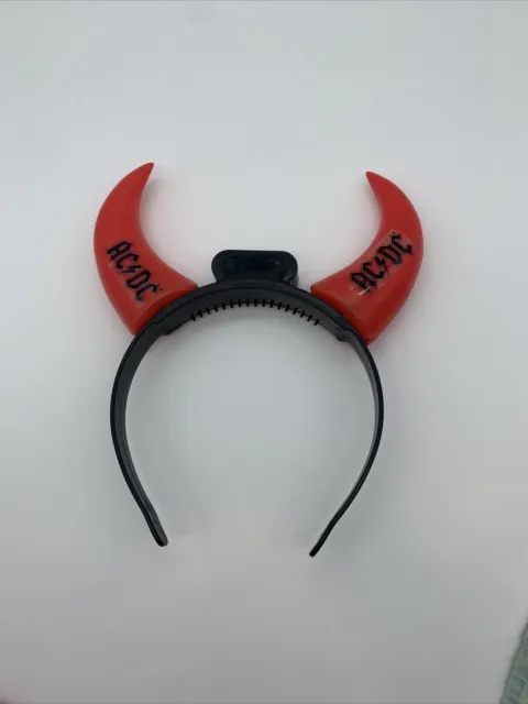 AC/DC - Light Up Devil Horns Headband - Black & Red Also Flashes Battery
