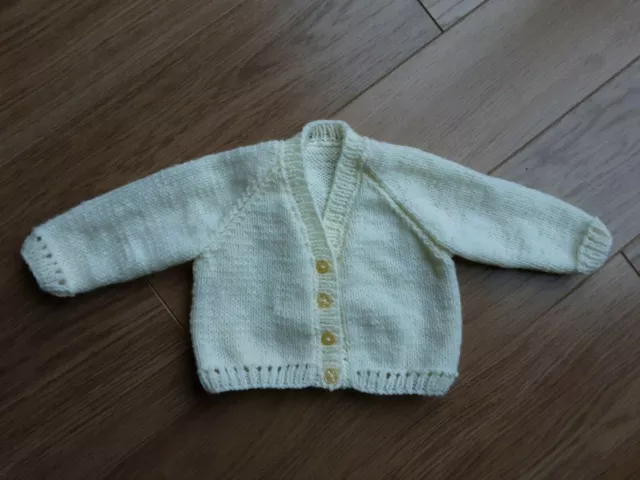 New hand knitted baby cardigan 20" chest