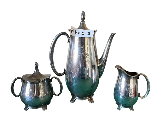 【Rogers Brothers】 HERITAGE ティーセット 3点 Vintage 1847 Rogers Bros IS Remembrance Silver-plated Tea