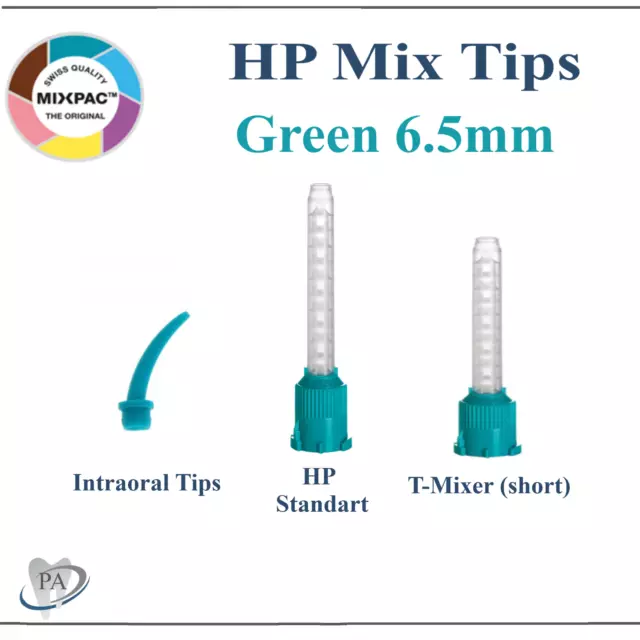 Dental Teal T-Saver Mix Tip 6.5mm. VPS Impression HP MIxing Tips T-Short /Long